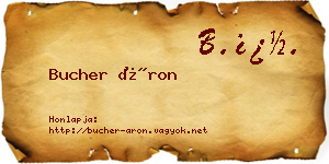 Bucher Áron névjegykártya